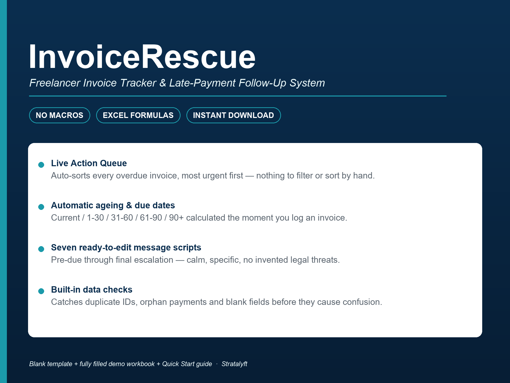 InvoiceRescue Excel invoice tracker product overview